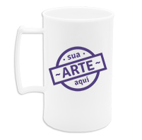 Caneca de acrílico leitoso branco 300ml