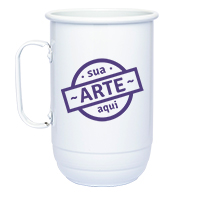 Caneca alumínio branco - 600ml