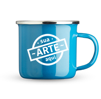 Caneca de inox esmaltada azul escuro 370ml