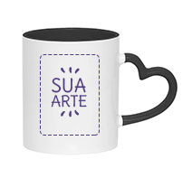 Caneca Personalizada - Alça Coração Preta