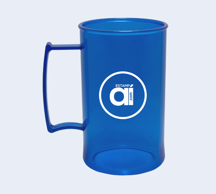 Caneca de acrílico personalizada azul escura - 300ml