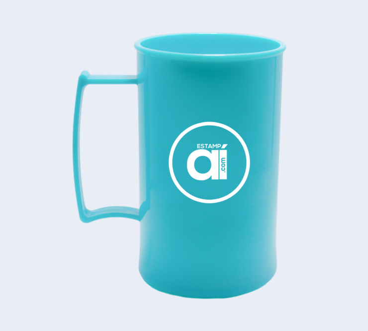 Caneca de acrílico personalizada azul tiffany sólida - 300ml