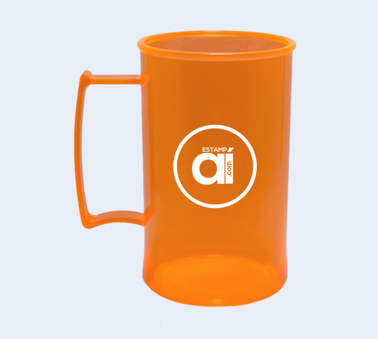 Caneca de acrílico personalizada laranja - 300ml