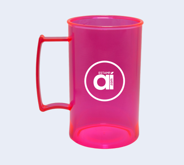 Caneca de acrílico personalizada rosa - 300ml