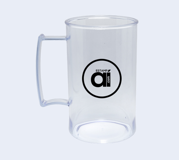 Caneca de acrílico personalizada transparente - 300ml